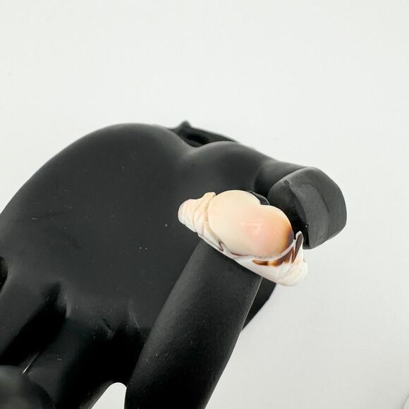 Vintage Heart Shell Ring Beachy Chic Retro Glam Vacation Unique Gift Ocean - Picture 4 of 11
